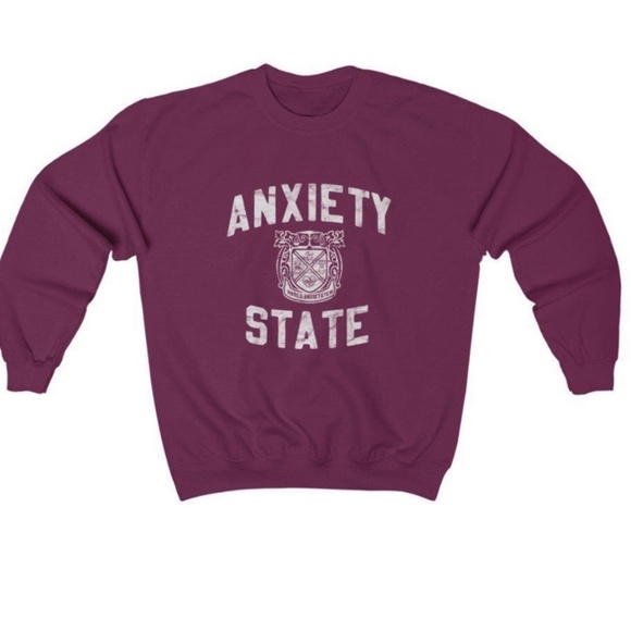 Free People Tops - Anxiety State Sweatshirt - mental health awareness —ferrisbuilt